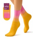 Носки женские, Omsa (Омса) р. 39-41 (25-27) Style 554 стайл высокие с красочным градиентом на резинке Giallo / желтые
