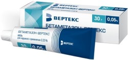 Бетаметазон-Вертекс, мазь для наружного применения 0.05% 30 г 1 шт тубы