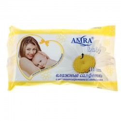 Салфетки влажные детские, AMRA (Амра) №48 Бэби освежающие ромашка и пантенол