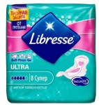 Прокладки женские, Libresse (Либресс) №8 ультра супер с мягкой поверхностью